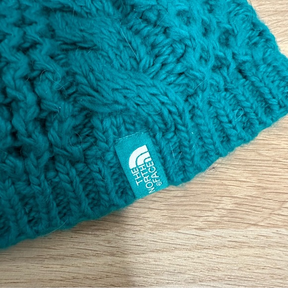 NWOT The North Face Knit Beanie Hat Green - Picture 7 of 9